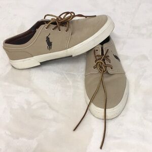 Polo Ralph Lauren Faxon Low Top Canvas Men's Shoes Tan Size 9.5 D